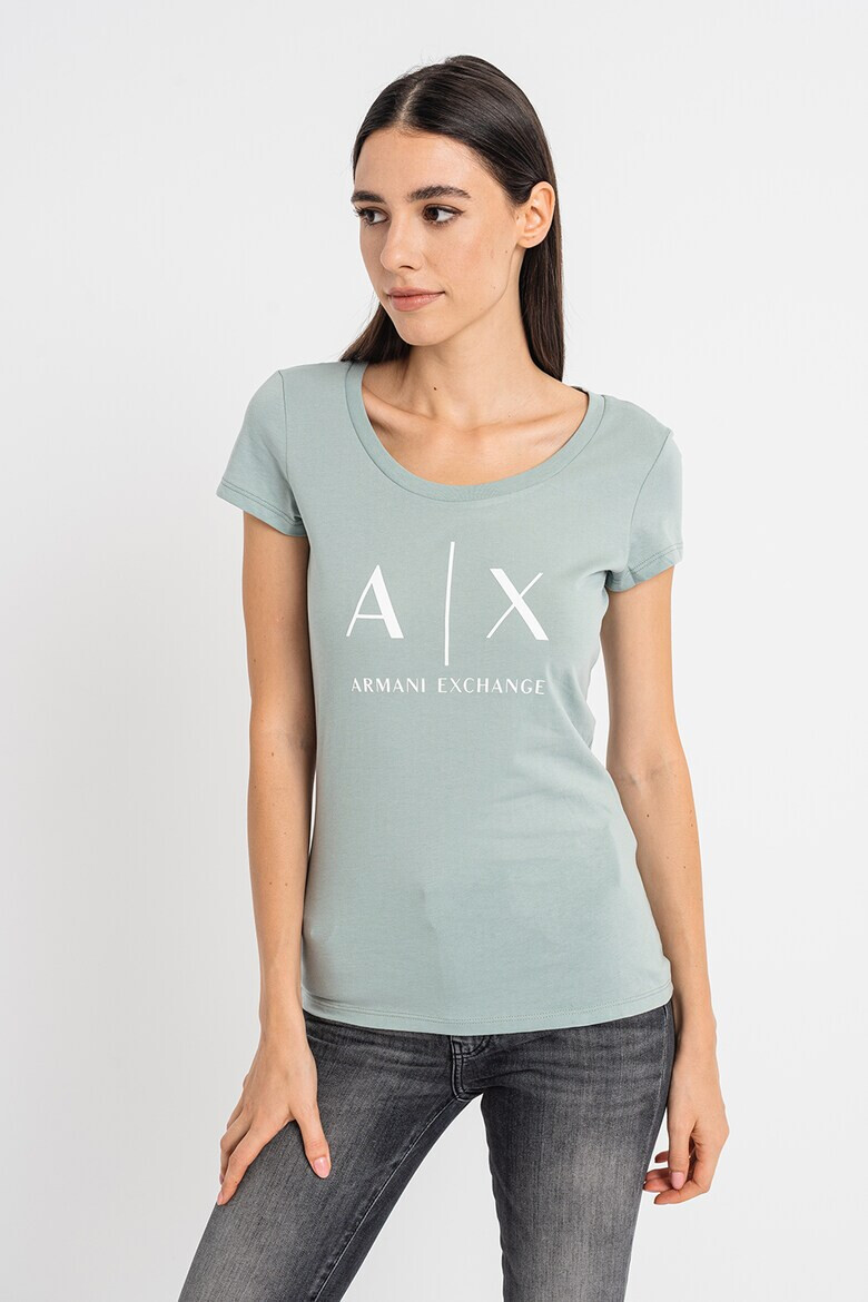 ARMANI EXCHANGE Вталена тениска с лого - Pepit.bg