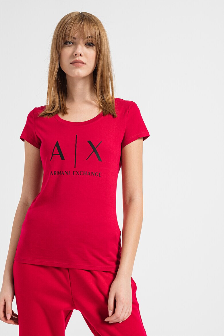ARMANI EXCHANGE Вталена тениска с лого - Pepit.bg