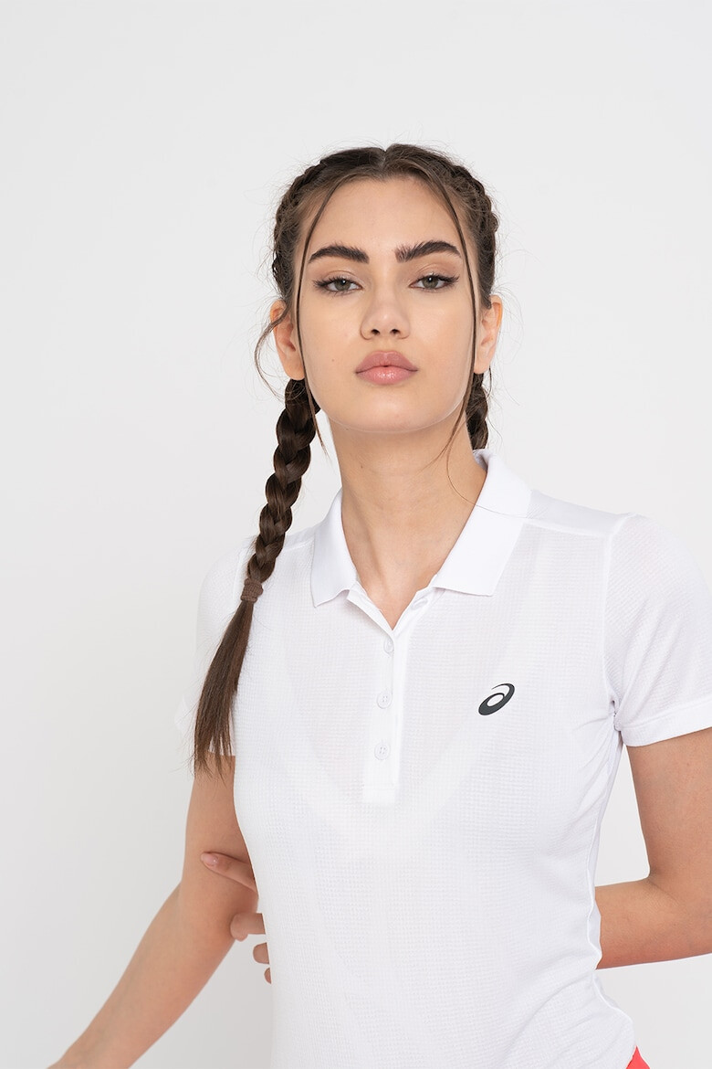 Asics Тенис тениска с яка и релеф - Pepit.bg