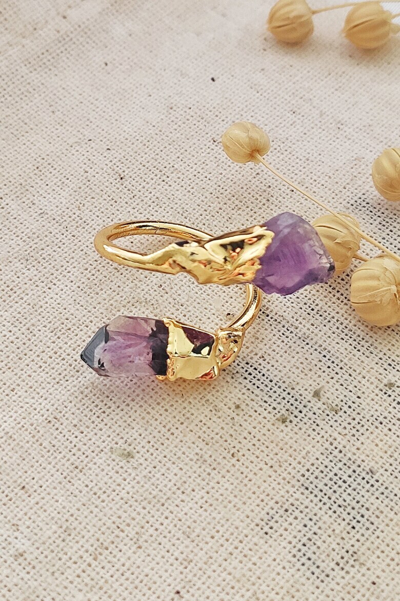 Atelier Miu Месингов пръстен с кристали - Pepit.bg