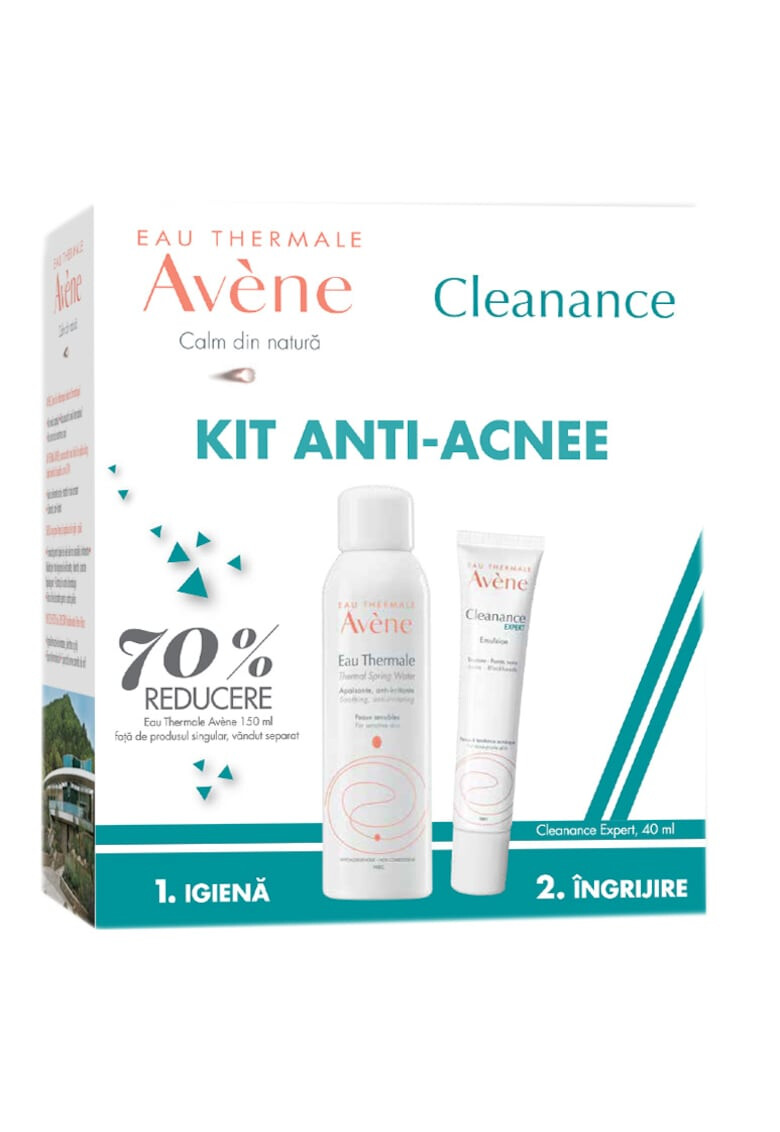 Avene Комплект за грижа за кожата : Емулсия за лице Cleanance Expert За склонна към акне кожа 40 мл + Термална вода За чувствителна кожа 150 мл - Pepit.bg