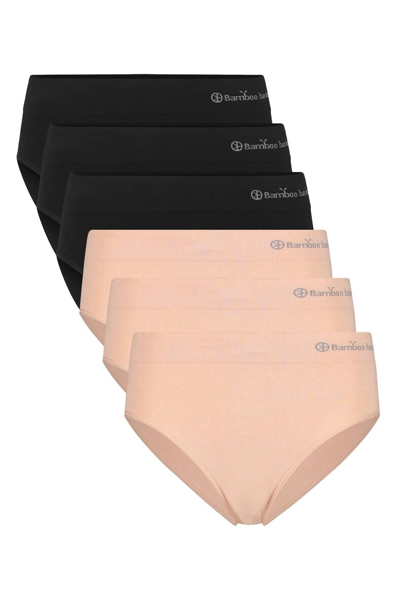 Bamboo Basics Bamboo Basic - Безшевни слипове - 6 чифта - Черен/Праскова - Pepit.bg