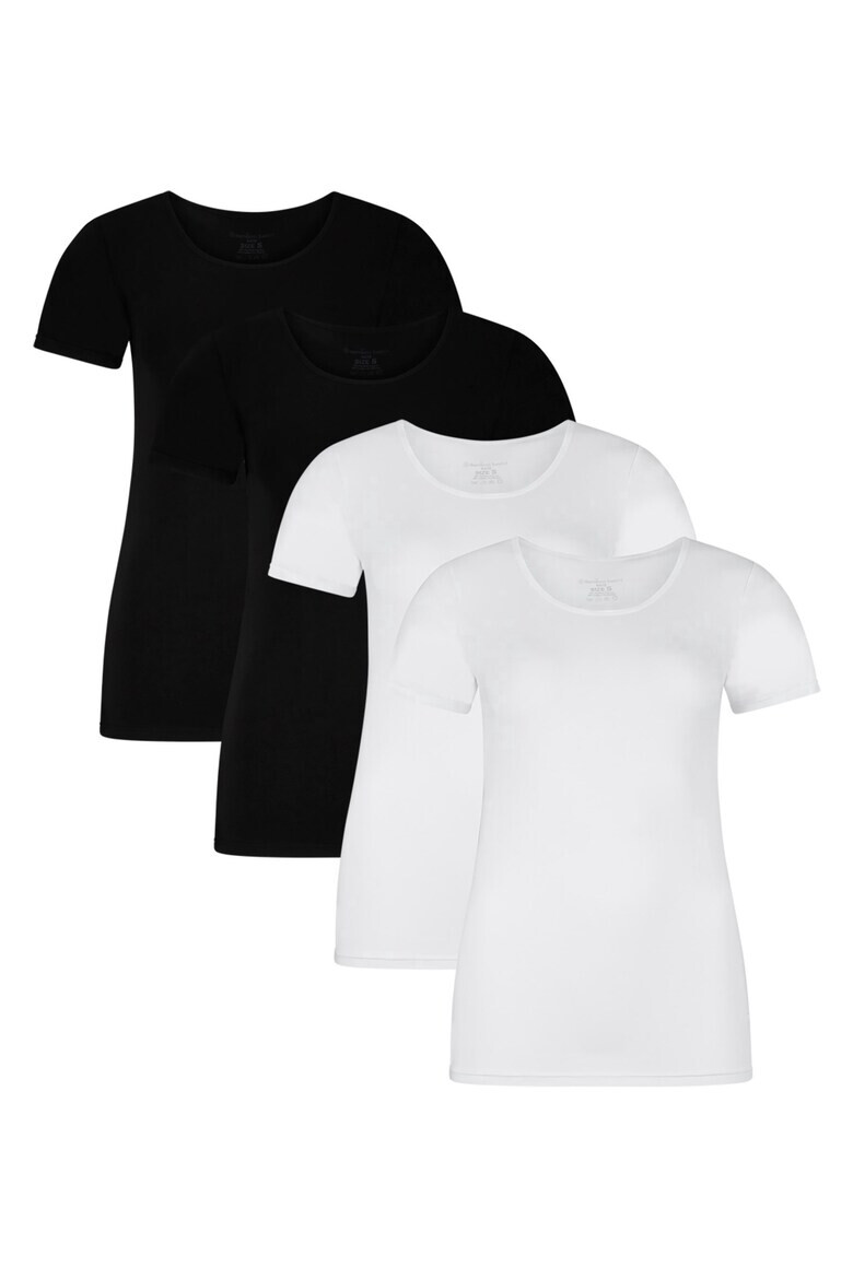 Bamboo Basics Bamboo - Домашни тениски Kate - 4 броя - Бял/Черен - Pepit.bg