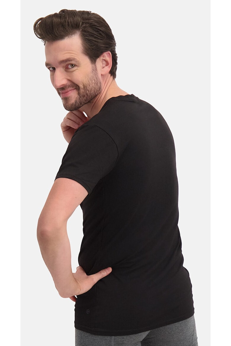 Bamboo Basics Тениска Velo с шпиц - 4 броя - Бял/Черен - Pepit.bg