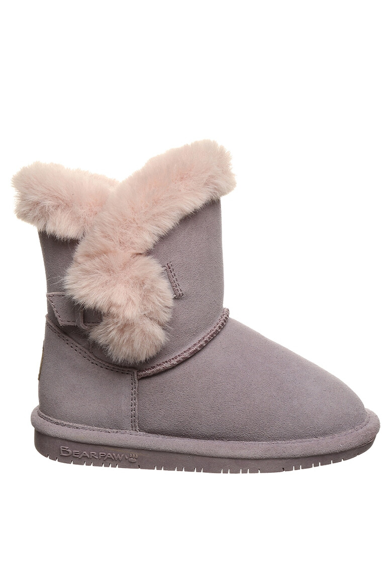 BEARPAW Велурени боти Betsey с мъхести детайли - Pepit.bg