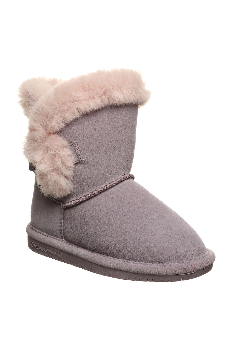 BEARPAW Велурени боти Betsey с мъхести детайли - Pepit.bg