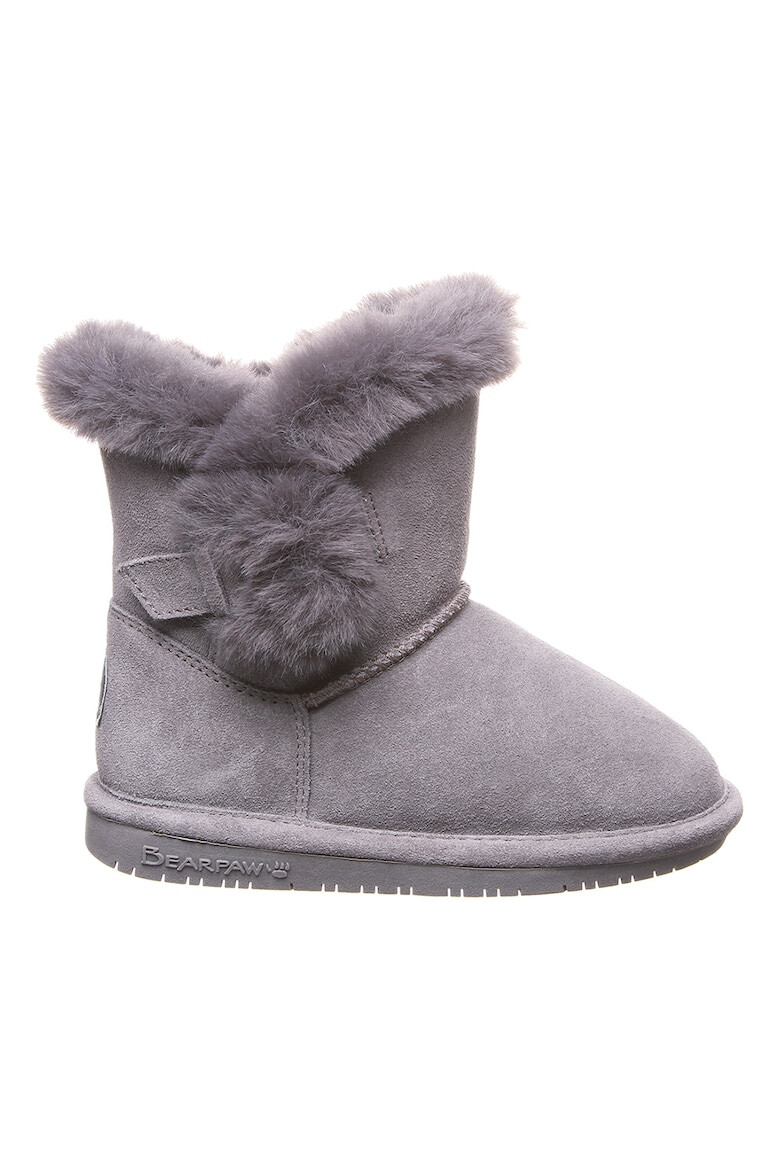 BEARPAW Велурени боти Betsey с мъхести детайли - Pepit.bg