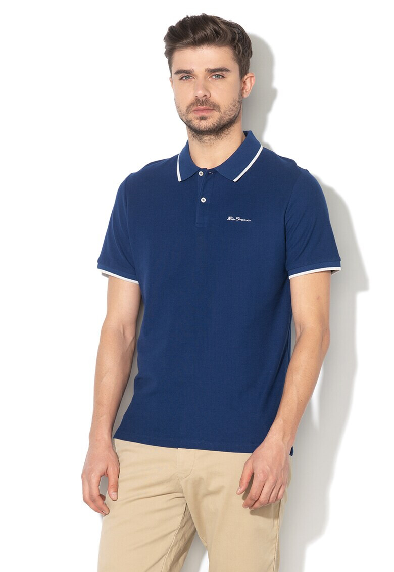 Ben Sherman Тениска с яка и бродирано лого - Pepit.bg