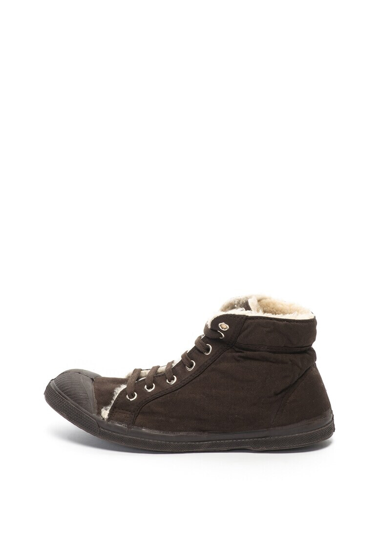 Bensimon Canvas Mid-High Plimsolls With Teddy Lining- - Pepit.bg