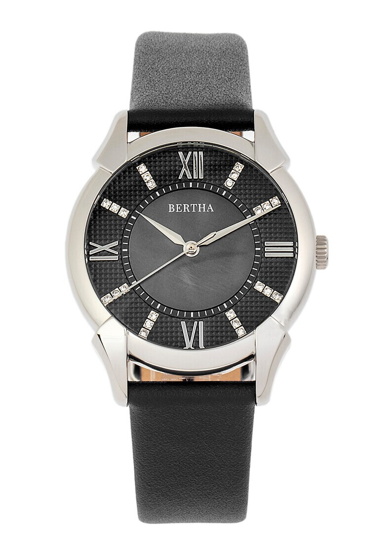 BERTHA Иноксов часовник с кожена каишка - Pepit.bg