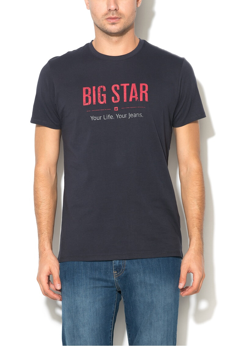 Big Star Тъмносиня тениска с лого - Pepit.bg