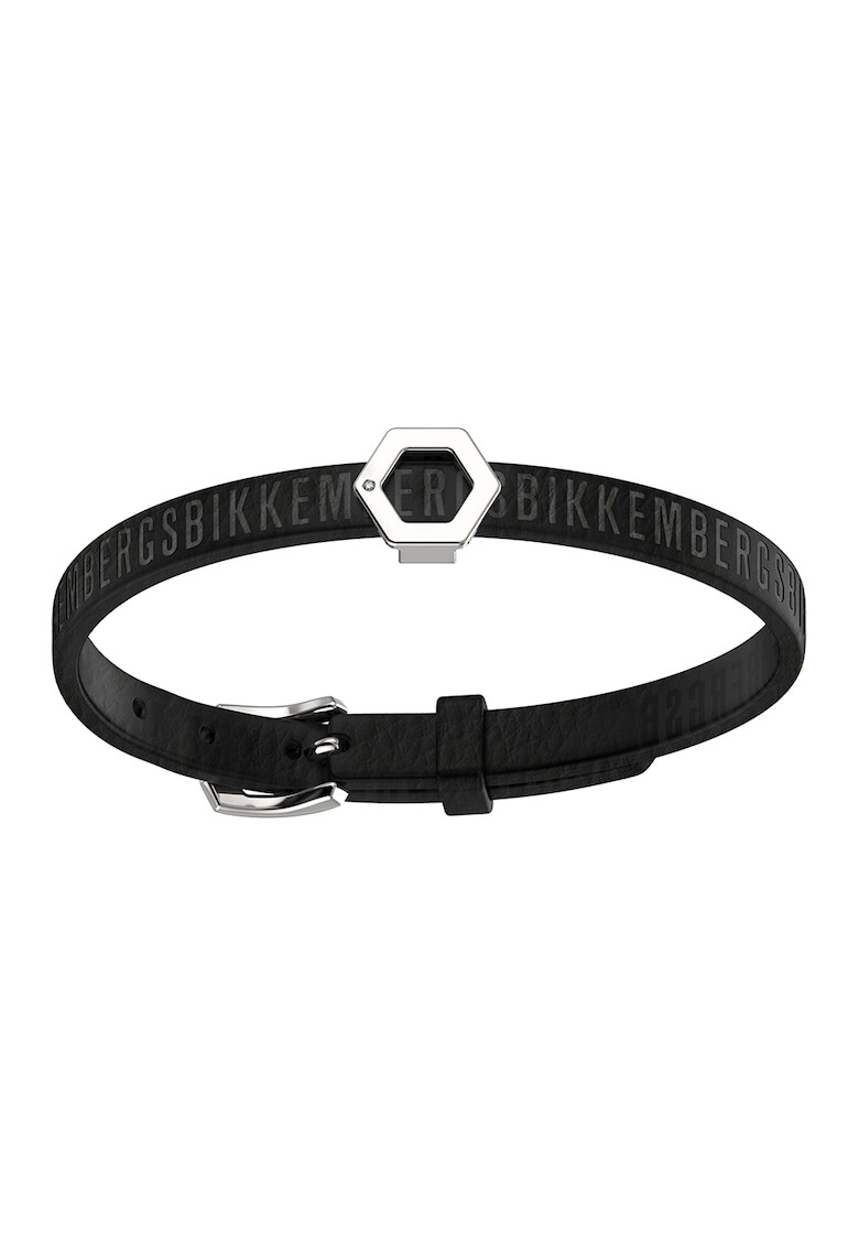 Bikkembergs Кожена гривна с 1 диамант - Pepit.bg