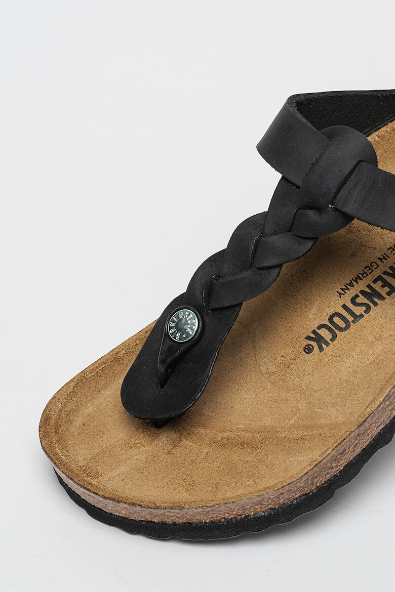 Birkenstock Чехли Gizeh от набук със сплетена каишка - Pepit.bg