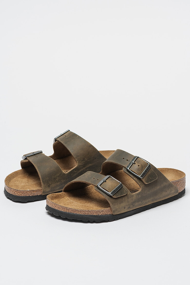 Birkenstock Унисекс кожени чехли Arizona с каишка с тока - Pepit.bg