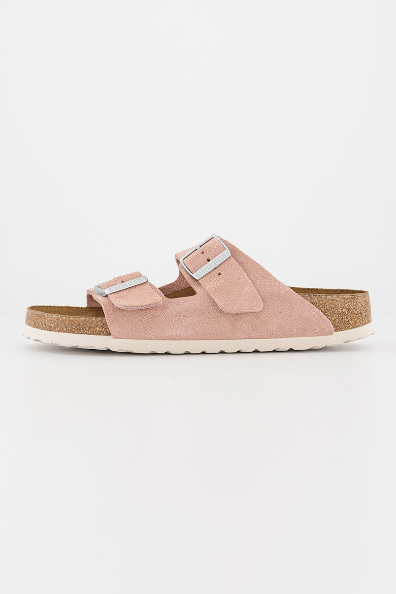 Birkenstock Унисекс велурени чехли с каишки с токи - Pepit.bg