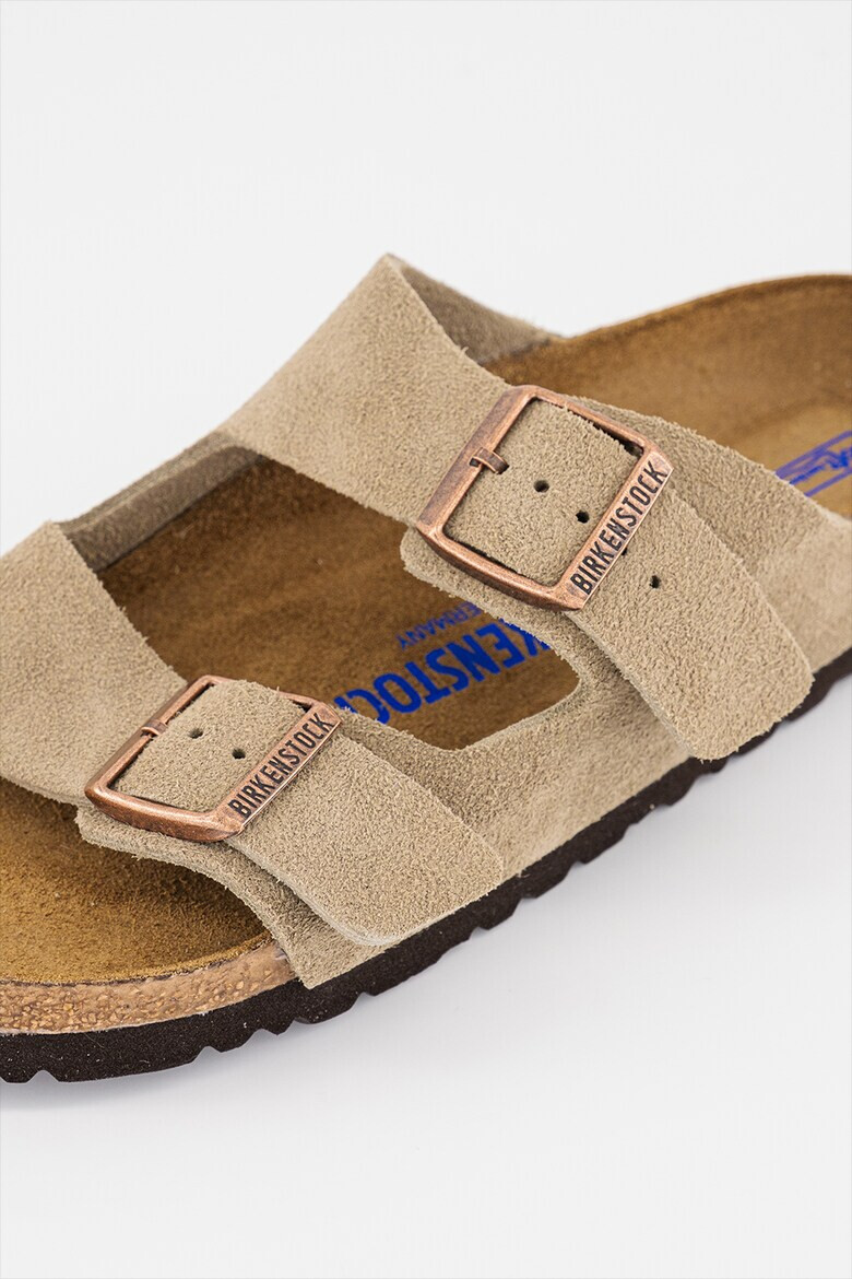 Birkenstock Унисекс велурени чехли с регулируеми токи - Pepit.bg