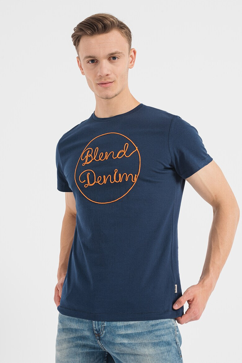 BLEND Тениска с бродирано лого - Pepit.bg