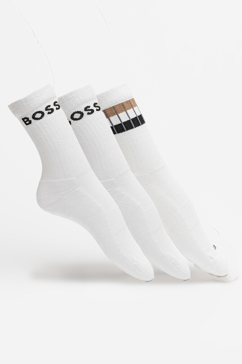 BOSS Дълги чорапи с лого - 3 чифта - Pepit.bg