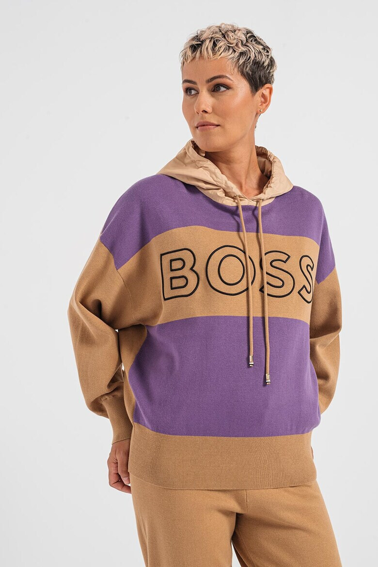 BOSS Худи Fleurine с цветен блок - Pepit.bg