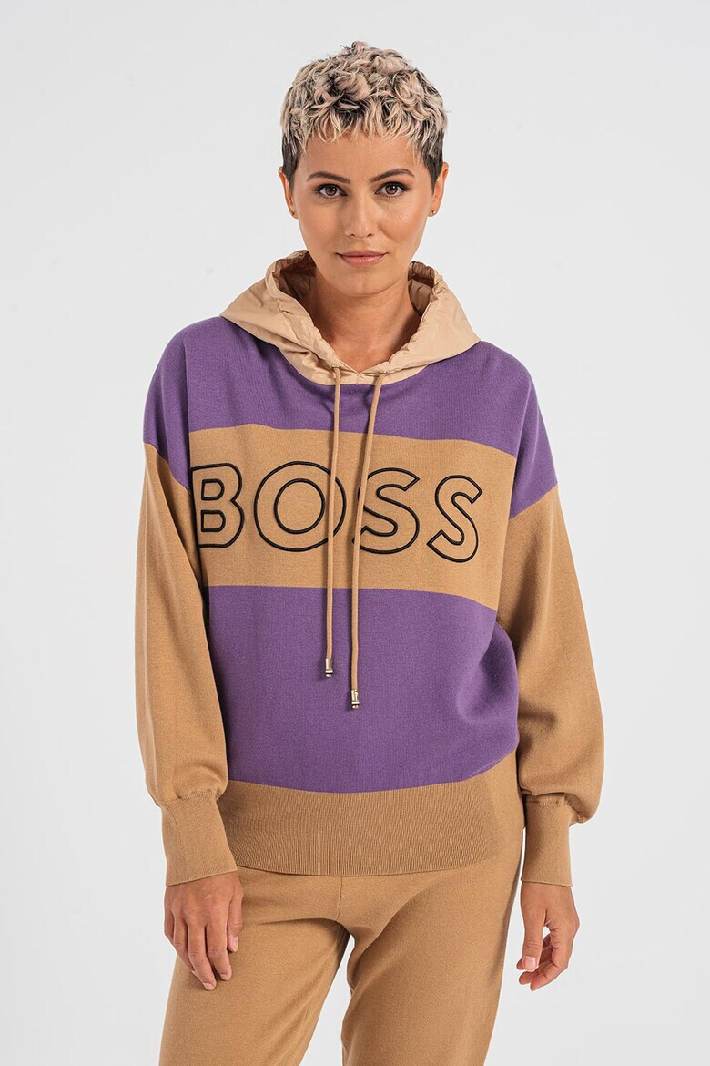 BOSS Худи Fleurine с цветен блок - Pepit.bg