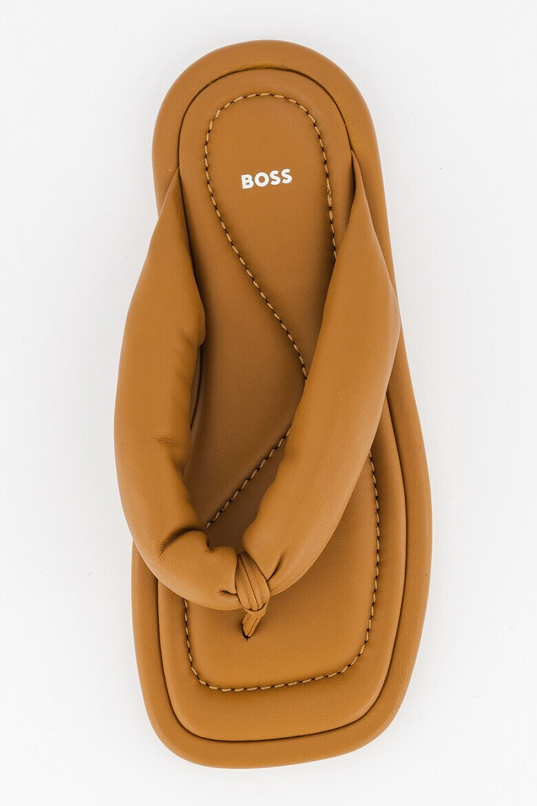BOSS Капитонирани кожени чехли - Pepit.bg