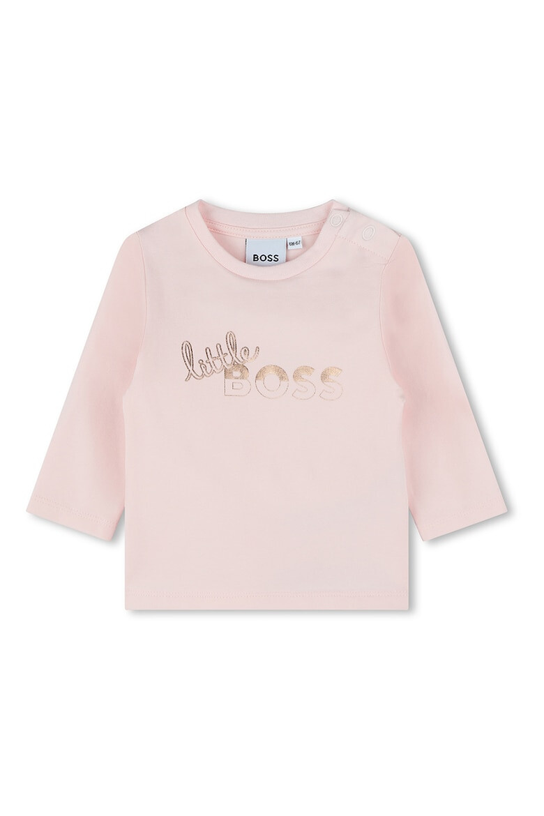 BOSS Kidswear Блуза с лого и овално деколте - Pepit.bg