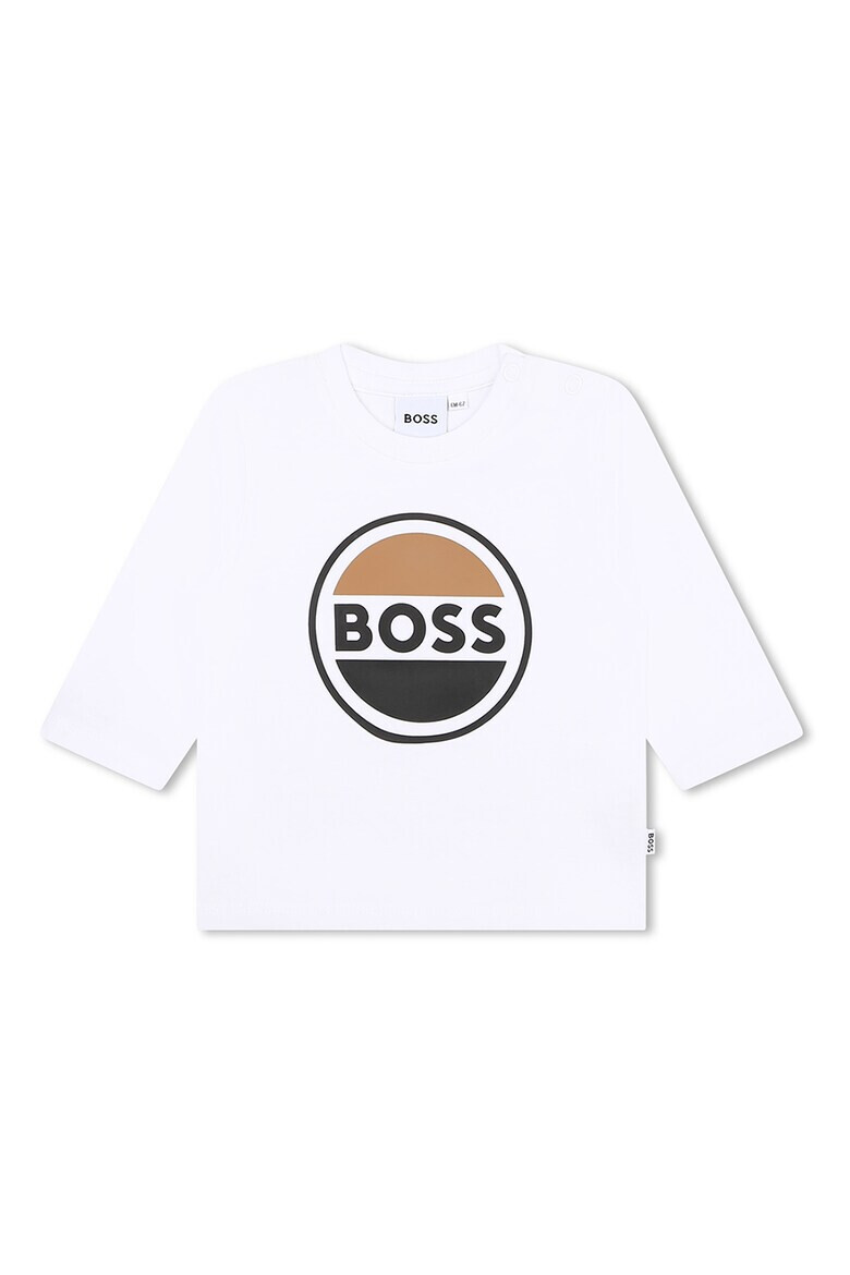 BOSS Kidswear Блуза с овално деколте и лого - Pepit.bg