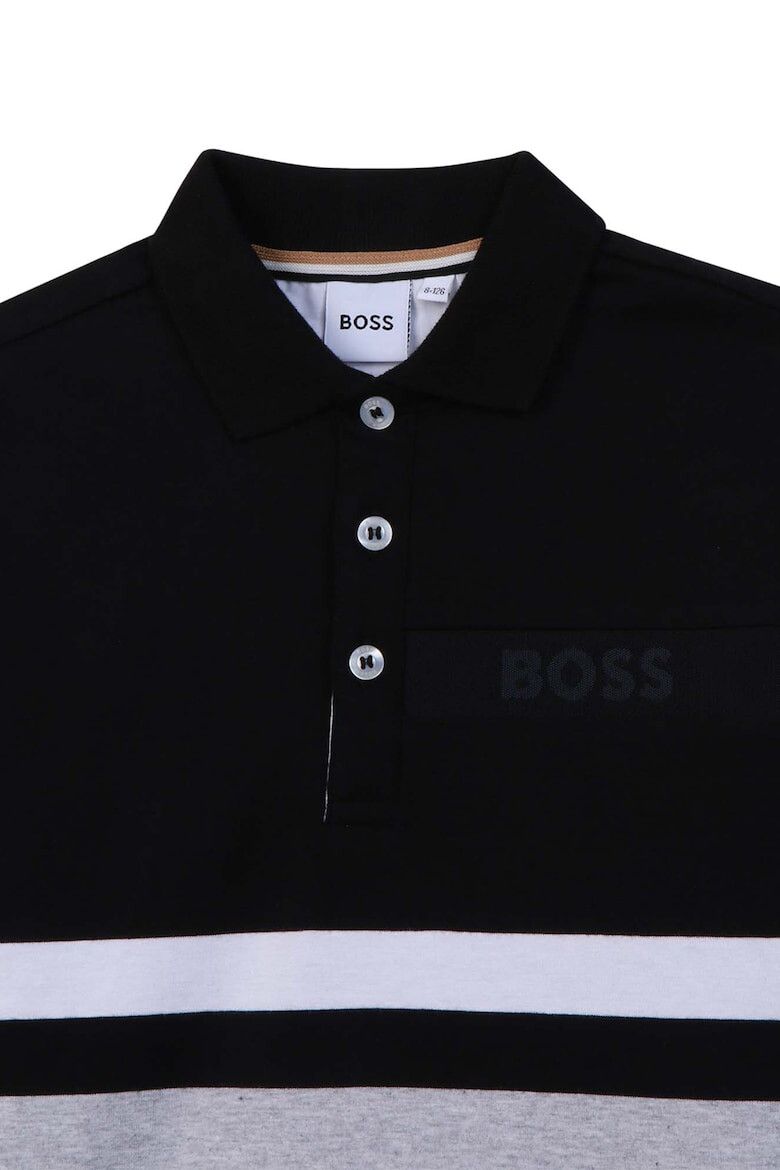 BOSS Kidswear Блуза с яка и лого на гърдите - Pepit.bg