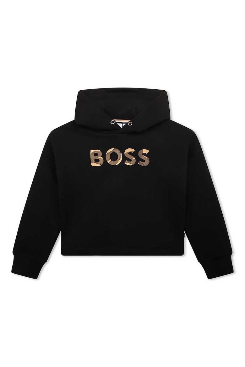 BOSS Kidswear BOSS - Худи с лого - Златист/Черен - Pepit.bg