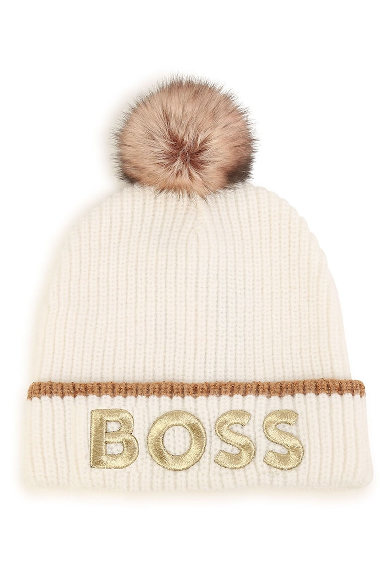 BOSS Kidswear BOSS - Шапка с лого и помпон - Pepit.bg