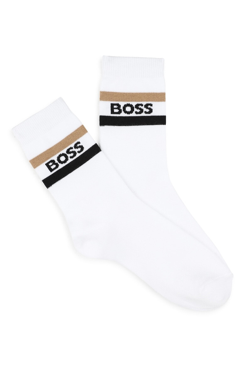 BOSS Kidswear Дълги чорапи с лого - 3 чифта - Pepit.bg