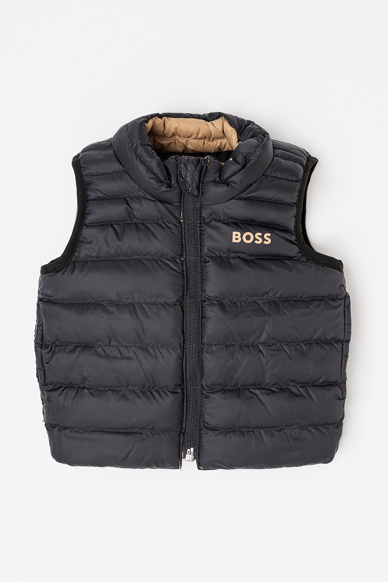 BOSS Kidswear Двулицев ватиран елек с качулка - Pepit.bg