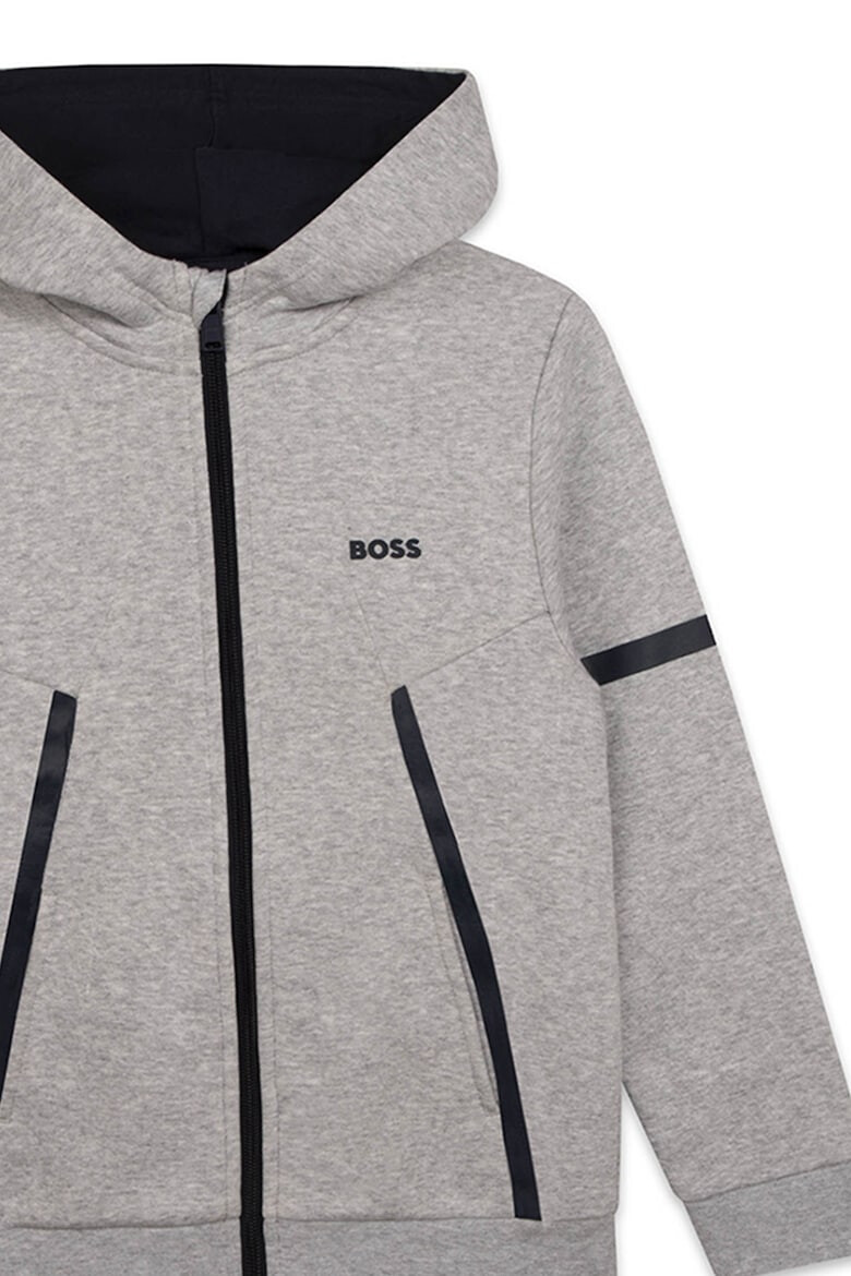 BOSS Kidswear Худи с цип и контрасти - Pepit.bg