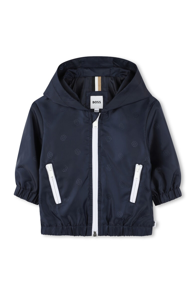 BOSS Kidswear Яке с качулка и лого - Тъмносин - Pepit.bg