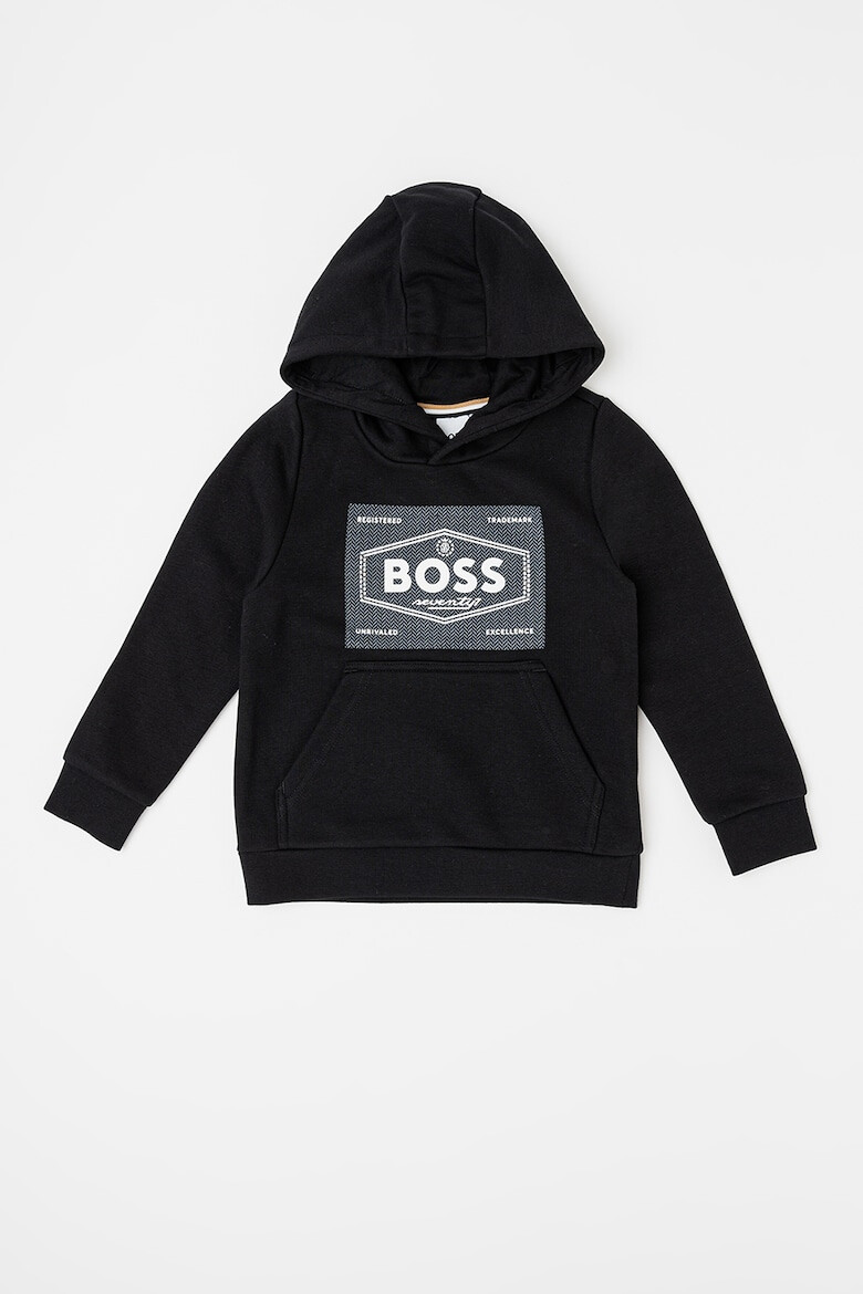 BOSS Kidswear Худи с джоб кенгуру и лого - Pepit.bg