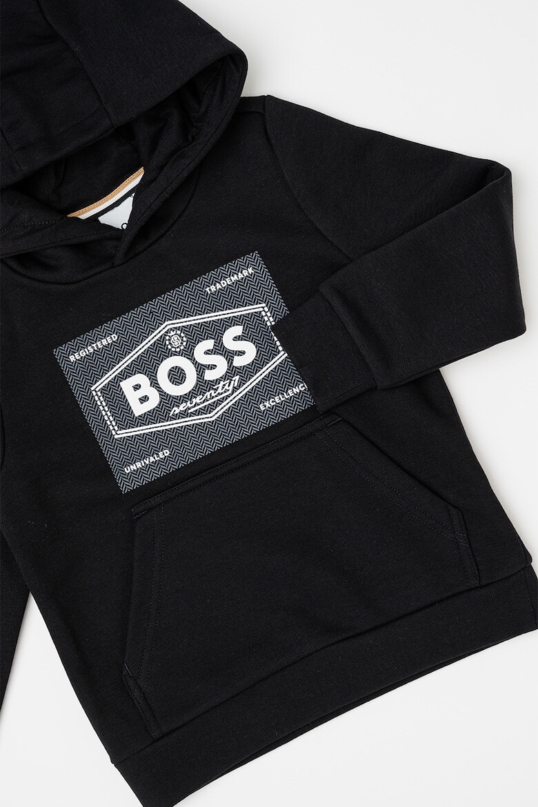 BOSS Kidswear Худи с джоб кенгуру и лого - Pepit.bg