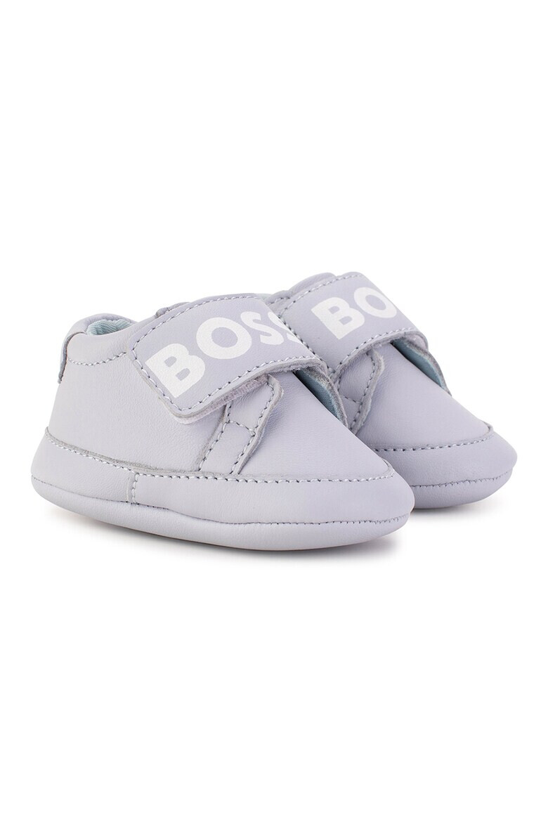 BOSS Kidswear Кожени буйки с велкро и лого - Pepit.bg