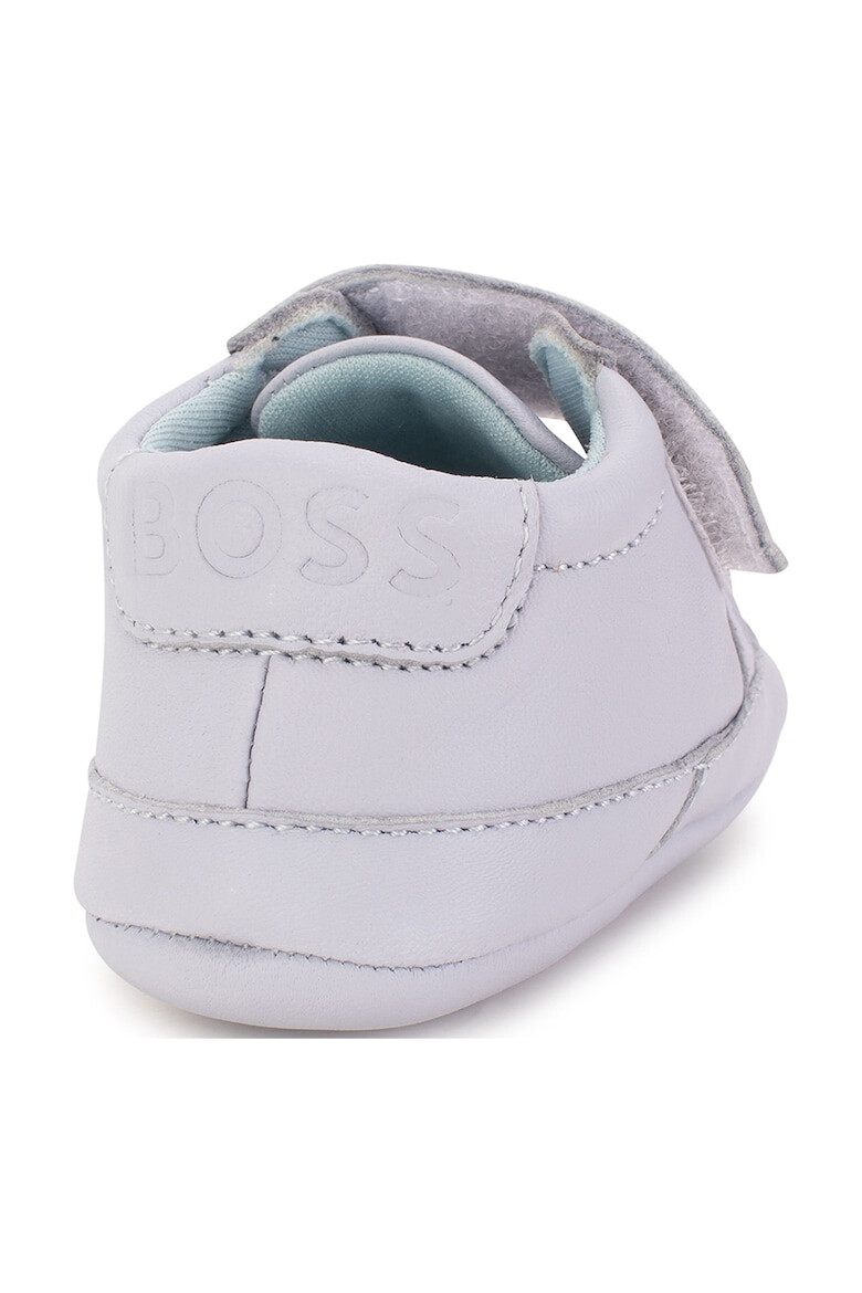 BOSS Kidswear Кожени буйки с велкро и лого - Pepit.bg