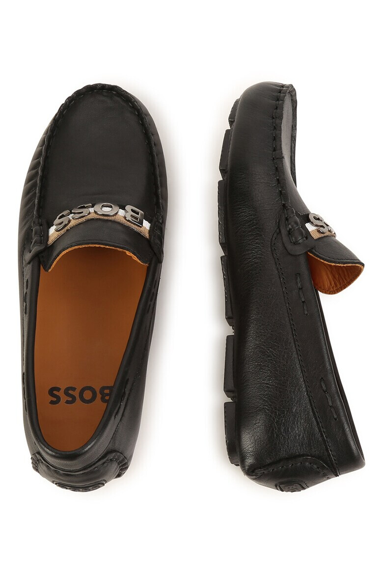 BOSS Kidswear Кожени мокасини с лого - Pepit.bg