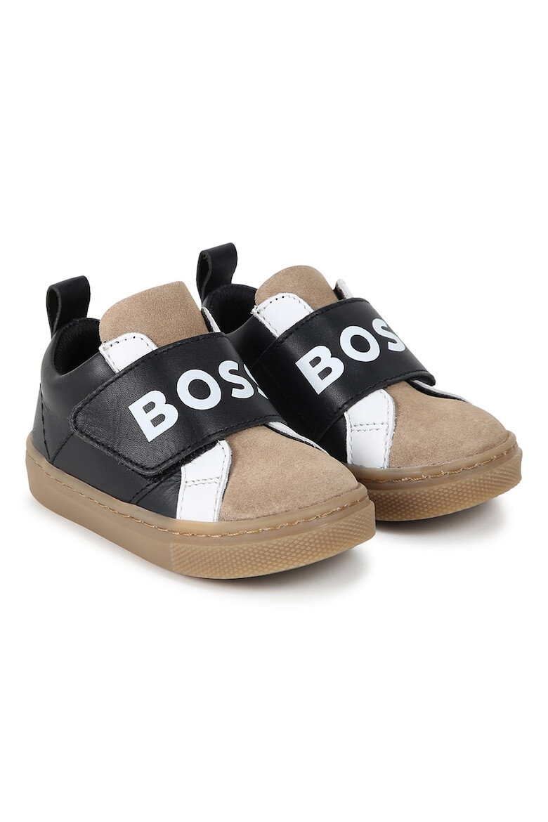 BOSS Kidswear Кожени спортни обувки с велкро - Pepit.bg