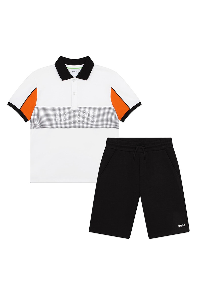 BOSS Kidswear Къс спортен екип с памук с лого - Pepit.bg