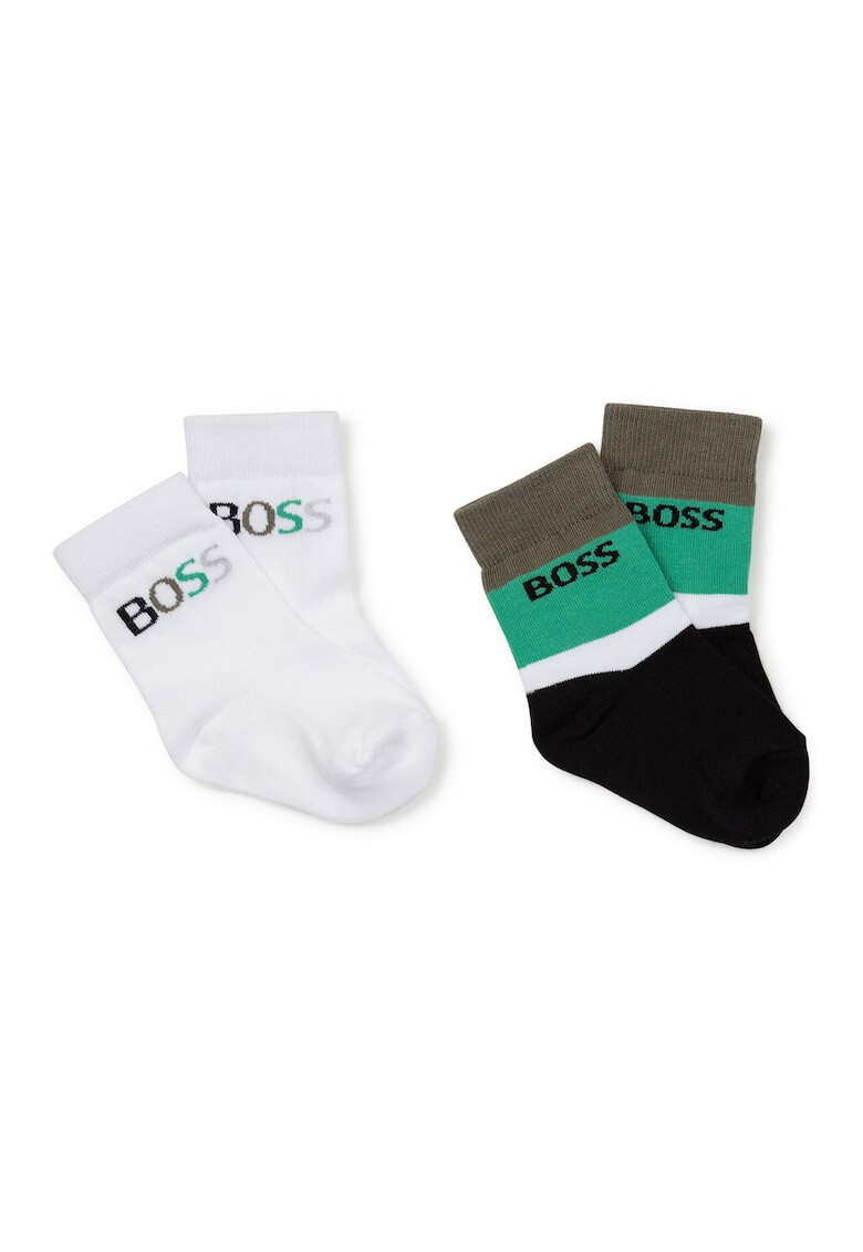 BOSS Kidswear Къси чорапи с лого - 2 чифта - Pepit.bg