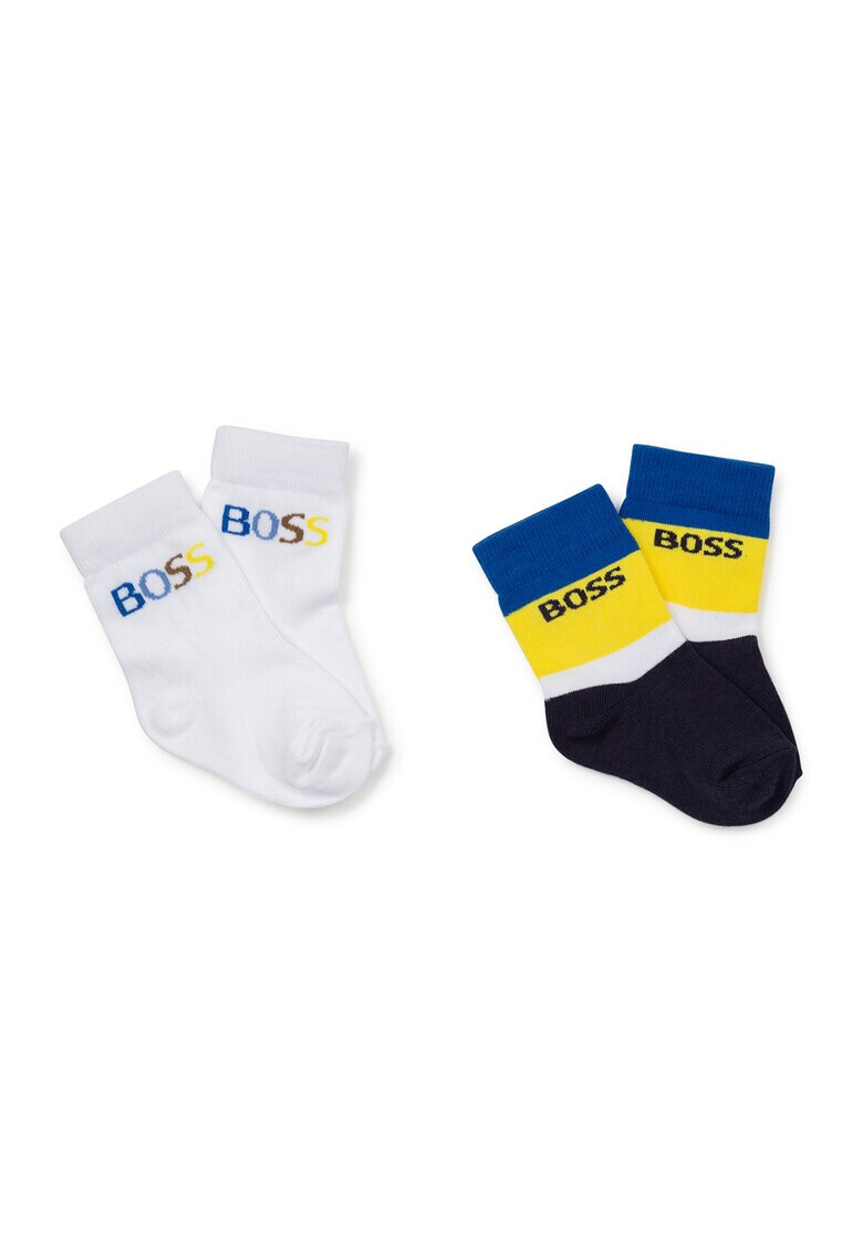 BOSS Kidswear Къси чорапи с лого - 2 чифта - Pepit.bg