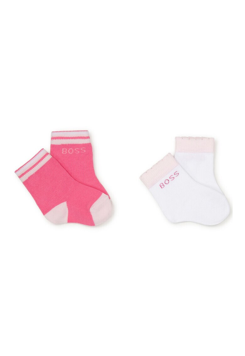 BOSS Kidswear Къси чорапи с лого - 2 чифта - Pepit.bg