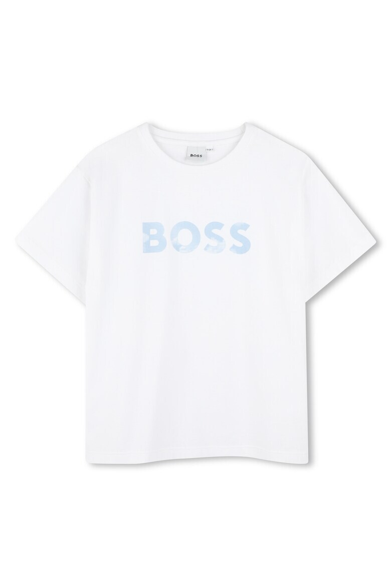 BOSS Kidswear Памучен екип с лого - Бял/Тъмносин - Pepit.bg