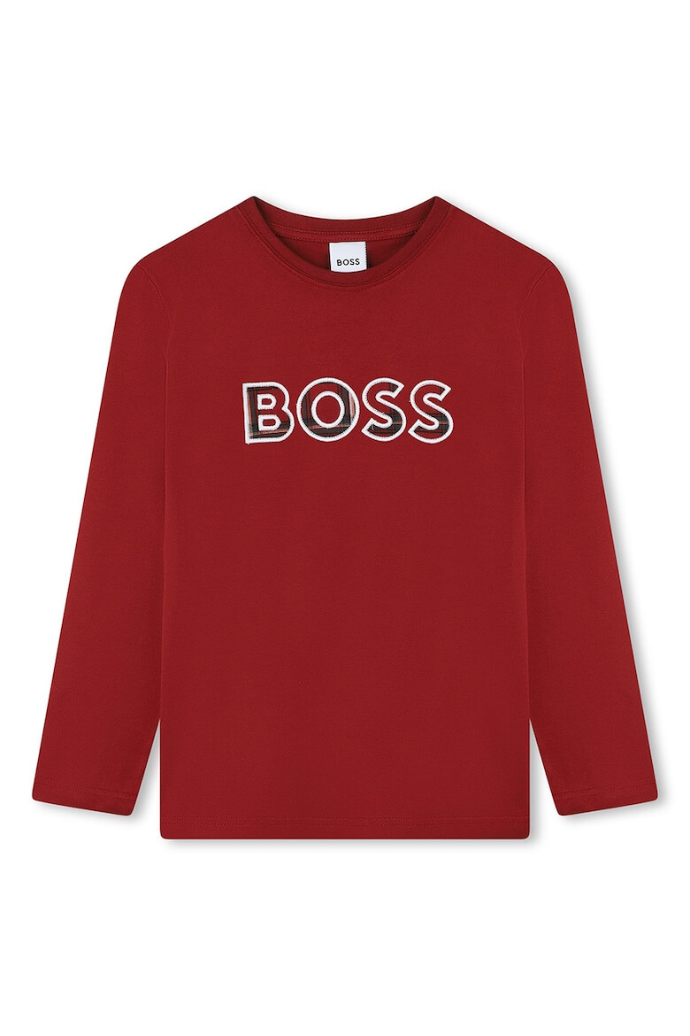 BOSS Kidswear Памучна тартанова пижама - Pepit.bg