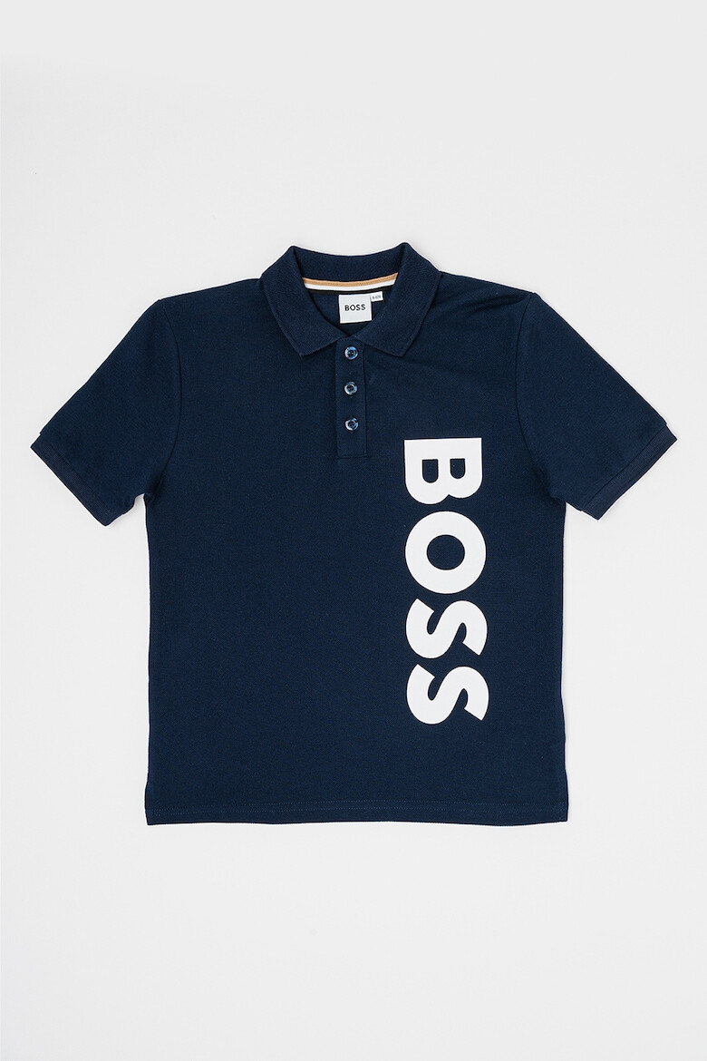 BOSS Kidswear Памучна тениска с яка - Pepit.bg