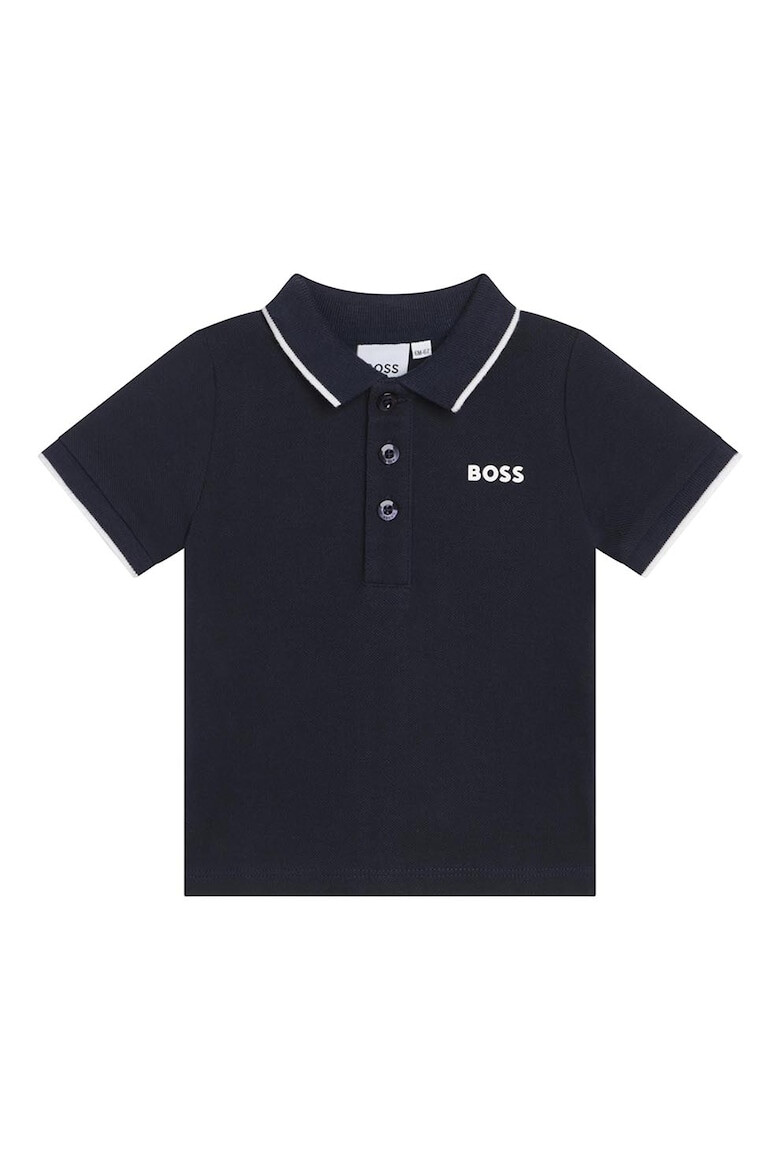 BOSS Kidswear Памучна тениска с яка - Pepit.bg