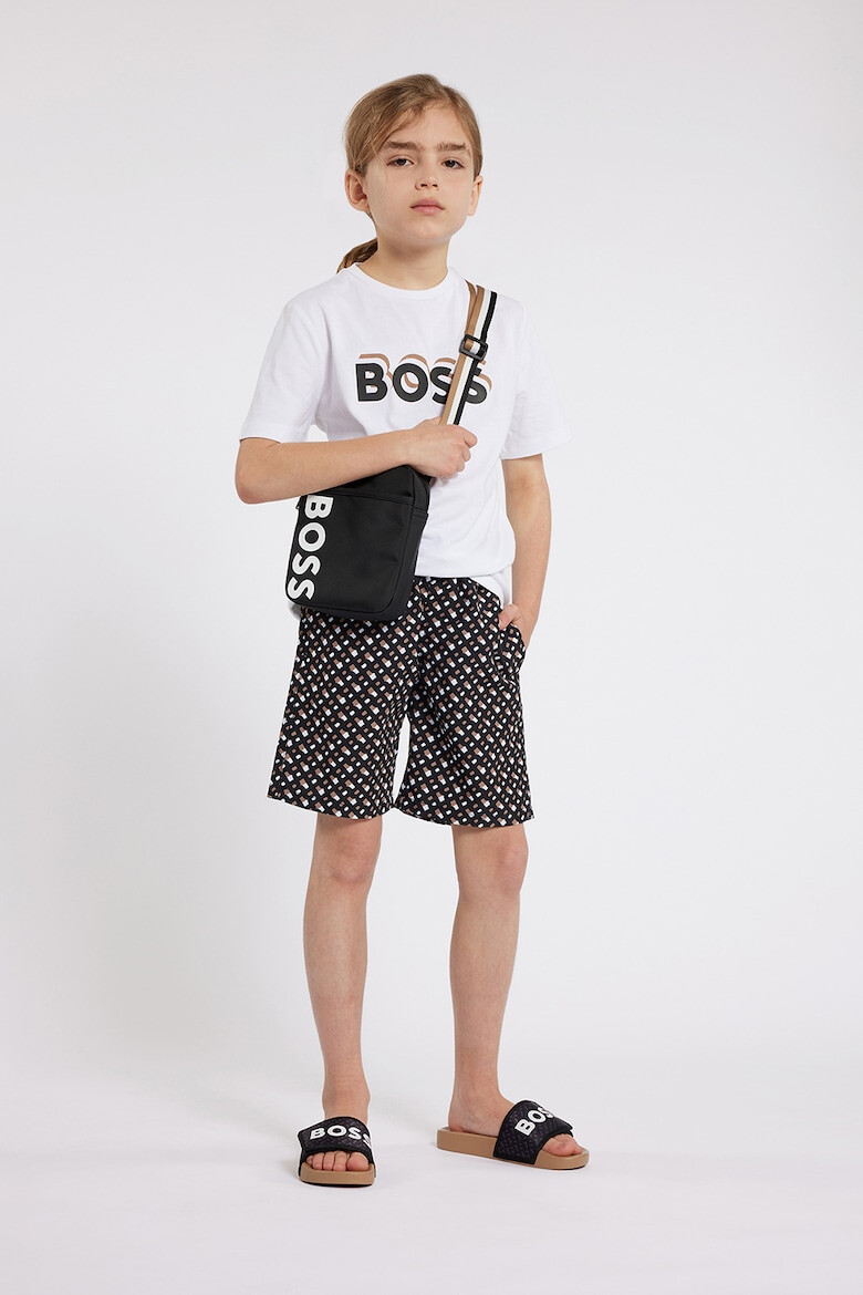 BOSS Kidswear Къси плувни шорти с десен - Pepit.bg