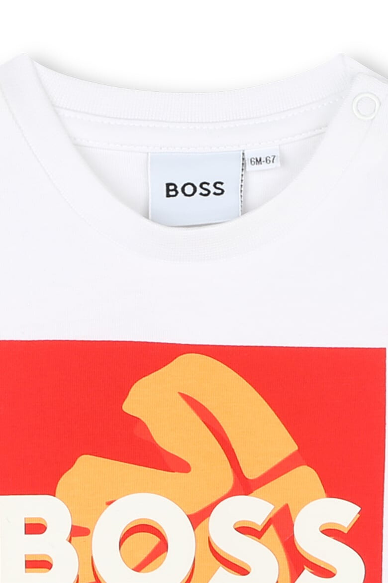 BOSS Kidswear Памучна тениска с лого и щампа - Pepit.bg